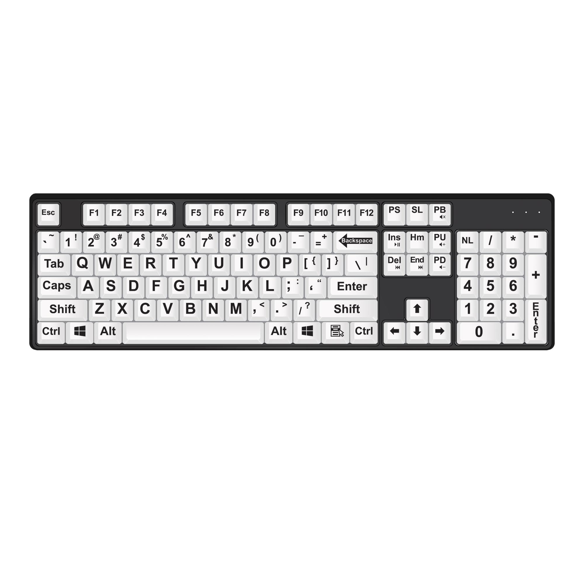 Max Keyboard Nighthawk 104-key Large Print Custom Mechanical Keyboard