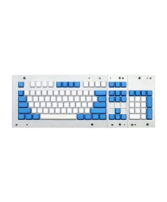 MAX ANSI Bi-Color PBT (White/Blue) 104-key Cherry MX Keycap Set with 6.25x spacebar bottom row