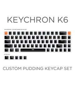Keychron K6 Custom Black Pudding Keycap Set