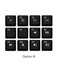 Max Keyboard Mac Media Function Hotkey Shortcuts Keycap Set (OPTION B)