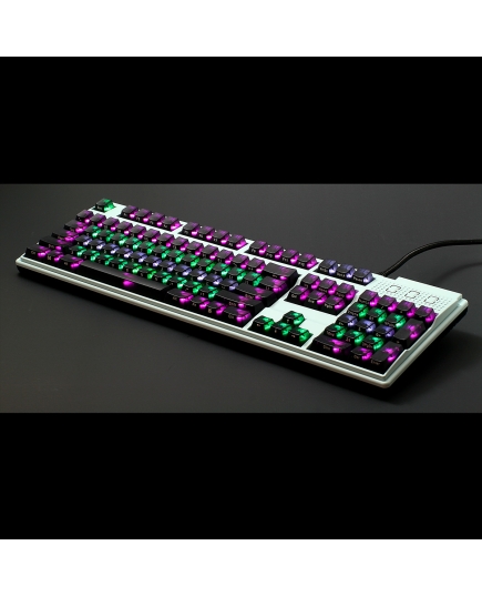 AN EXAMPLE: Max Keyboard Universal Cherry MX Translucent Clear Black Full Keycap Set (Front Side Print)