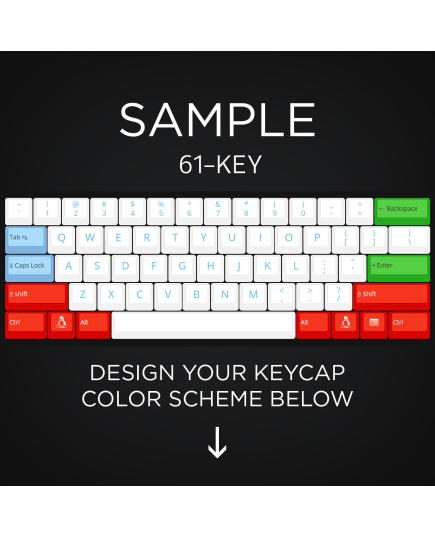 AN EXAMPLE: Max Keyboard 61-Key Layout Custom Color Cherry MX Full Replacement Keycap Set