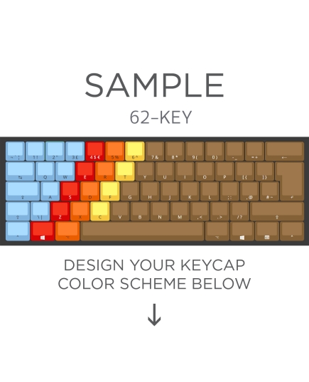Max Keyboard ISO 62-Key Layout Custom Color Cherry MX Full Replacement Keycap Set (Front Side Print)