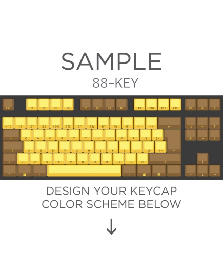 Max Keyboard ISO 87-Key Layout Custom Color Cherry MX Full Replacement Keycap Set (Front Side Print)