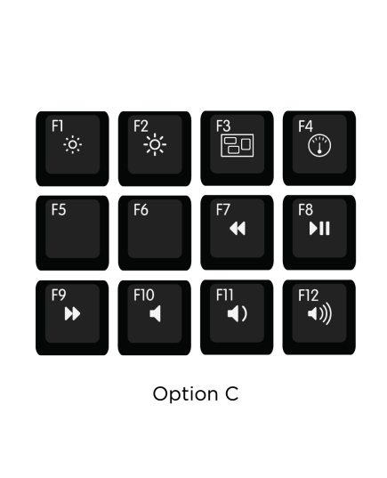 Max Keyboard Mac Media Function Hotkey Shortcuts Keycap Set (OPTION C)