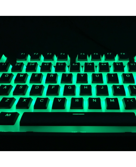 AN EXAMPLE: PBT Double Shot 104-key Black Top White Translucent Side Wall Backlight Keycap Set