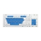 MAX ANSI Bi-Color Blue/White PBT 104-key Cherry MX Keycap Set with 6.0x spacebar bottom row
